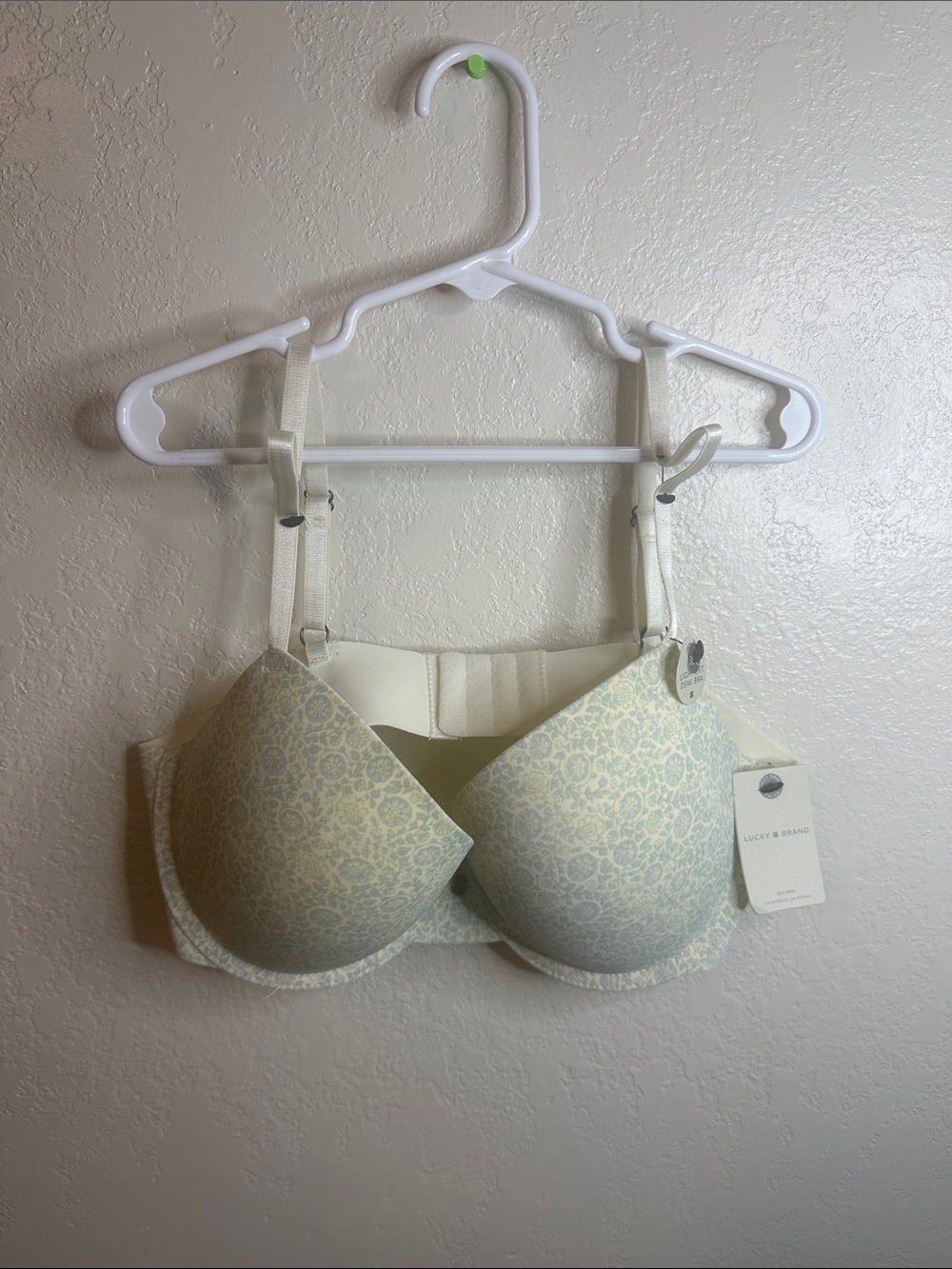 Lucky Brand Cream Floral Lightly Padded Bra